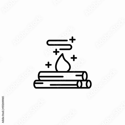 bonfire campfire icon sign vector