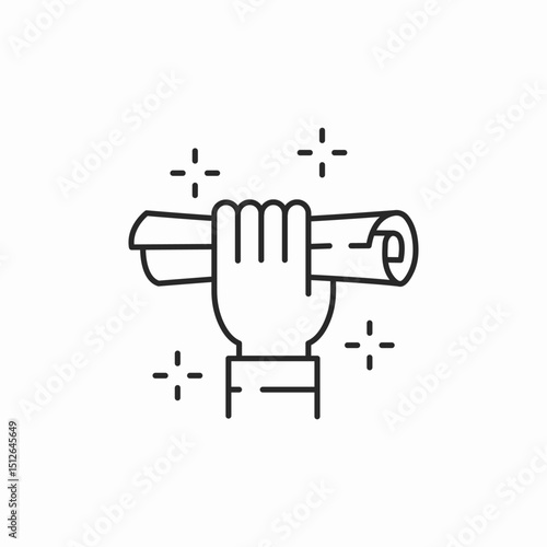 diploma award certificate icon sign vector