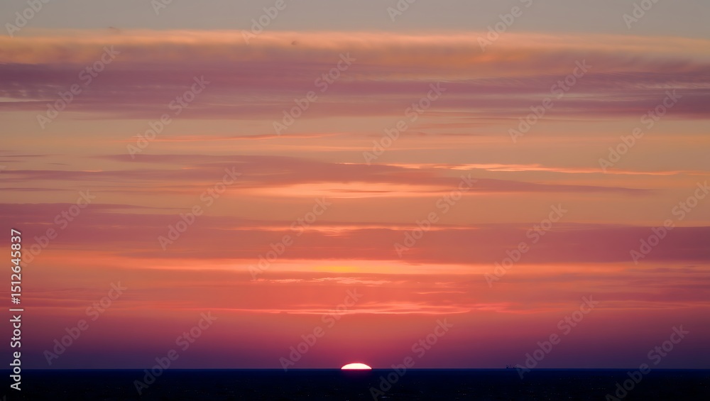 Fototapeta premium Serene Sunset A Captivating Display of Colors Across the Horizon