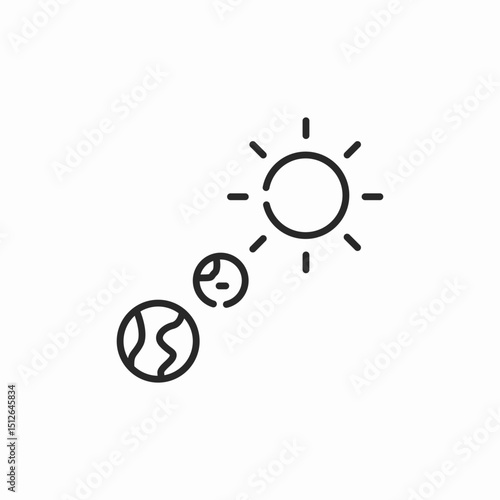 earth moon sun icon sign vector