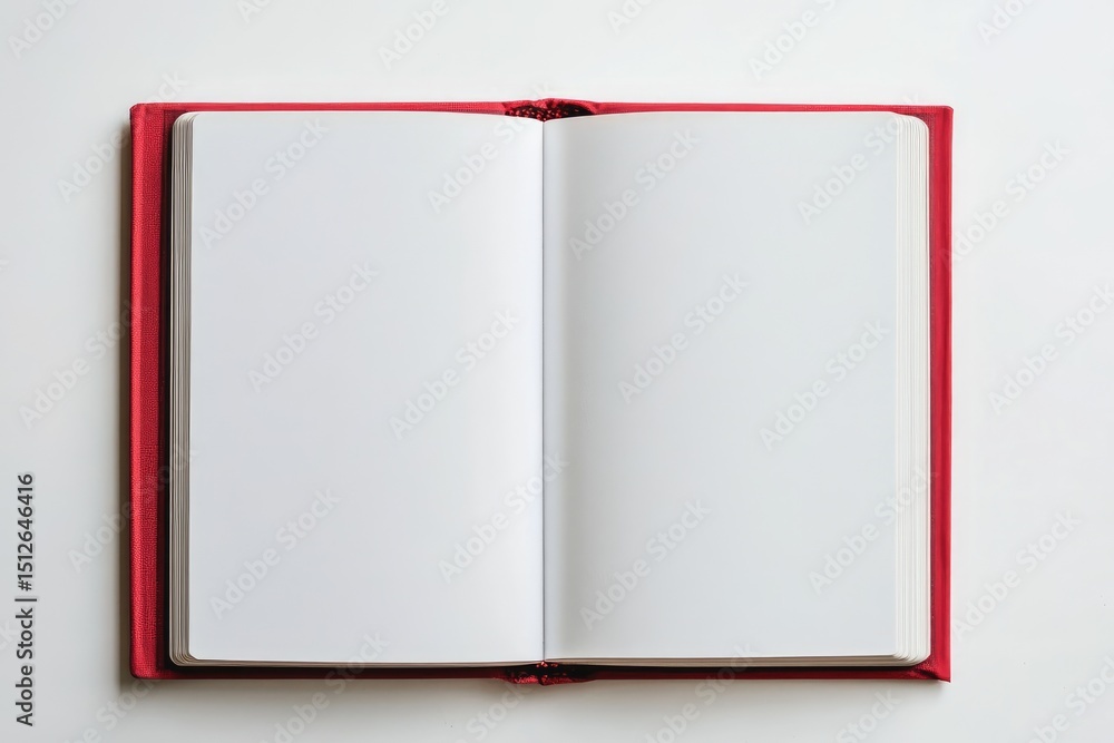 Open red notebook, blank pages (2) Open red notebook, blank pages (2)