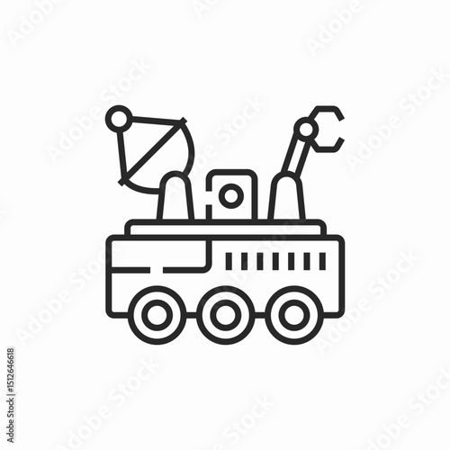 mars rover icon sign vector