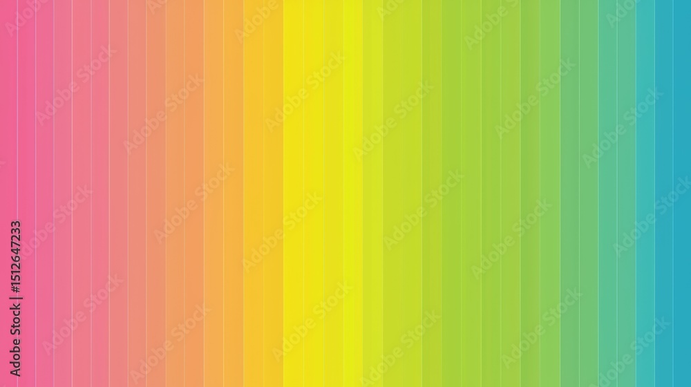 Obraz premium Colorful rainbow stripe background with a yellow stripe. The colors are bright and vibrant. The background is a gradient of colors, from pink to green