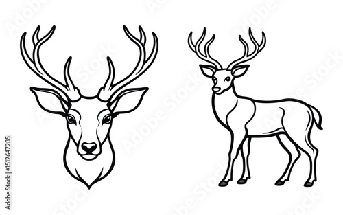 Deer Head Logo Design Template.