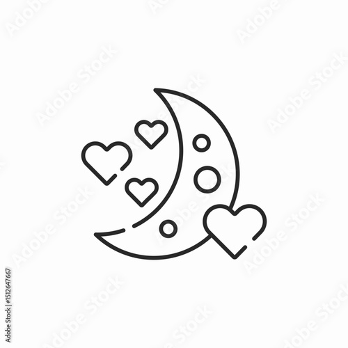romantic night icon sign vector