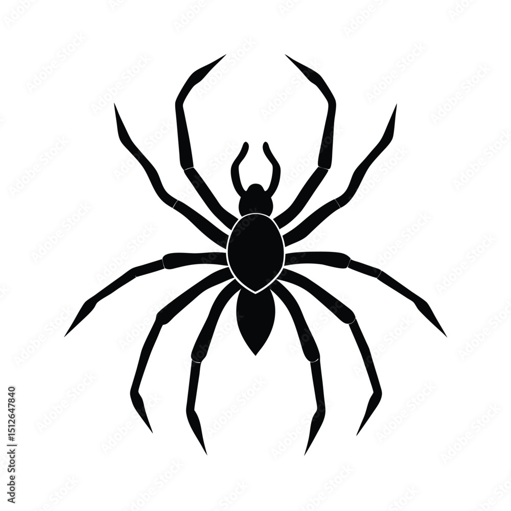 Spider Silhouette vector illustration. Black Widow spider in vector isolated on White. Single Spider Icon or Logo. Good as a design element to Halloween Holidays. spider vector set. Spider Silhouette vector illustration. Black Widow spider in vector isolated on White. Single Spider Icon or Logo. Good as a design element to Halloween Holidays. spider vector set.