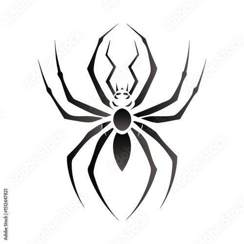 Spider Silhouette vector illustration. Black Widow spider in vector isolated on White. Single Spider Icon or Logo. Good as a design element to Halloween Holidays. spider vector set.