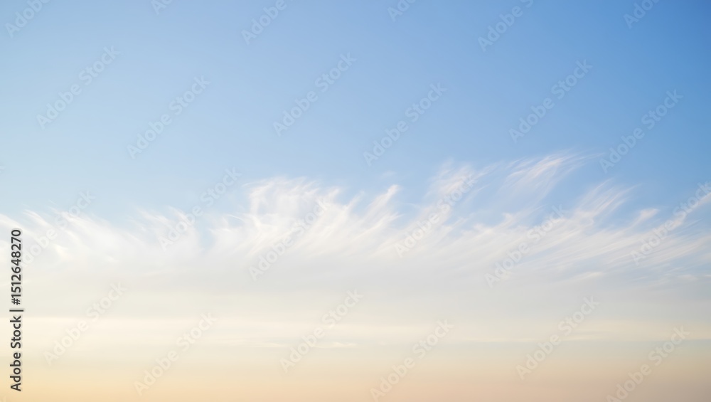 Serene Sky Wispy Clouds at Dawn or Dusk Serene Sky Wispy Clouds at Dawn or Dusk