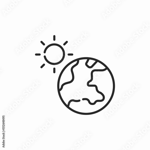sun earth icon sign vector
