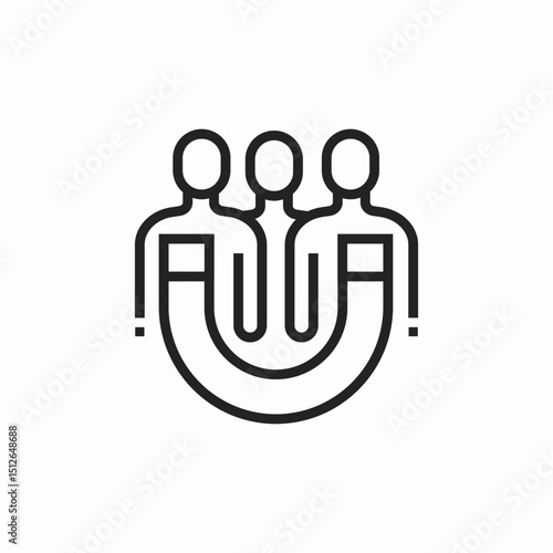 user magnet icon sign vector