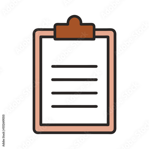 Clipboard with paper vector on white background