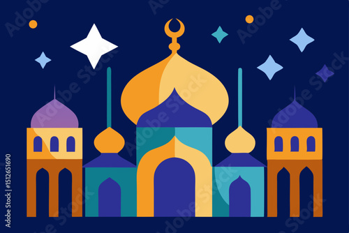 Wallpaper Mural vector illustration of a mosque Torontodigital.ca