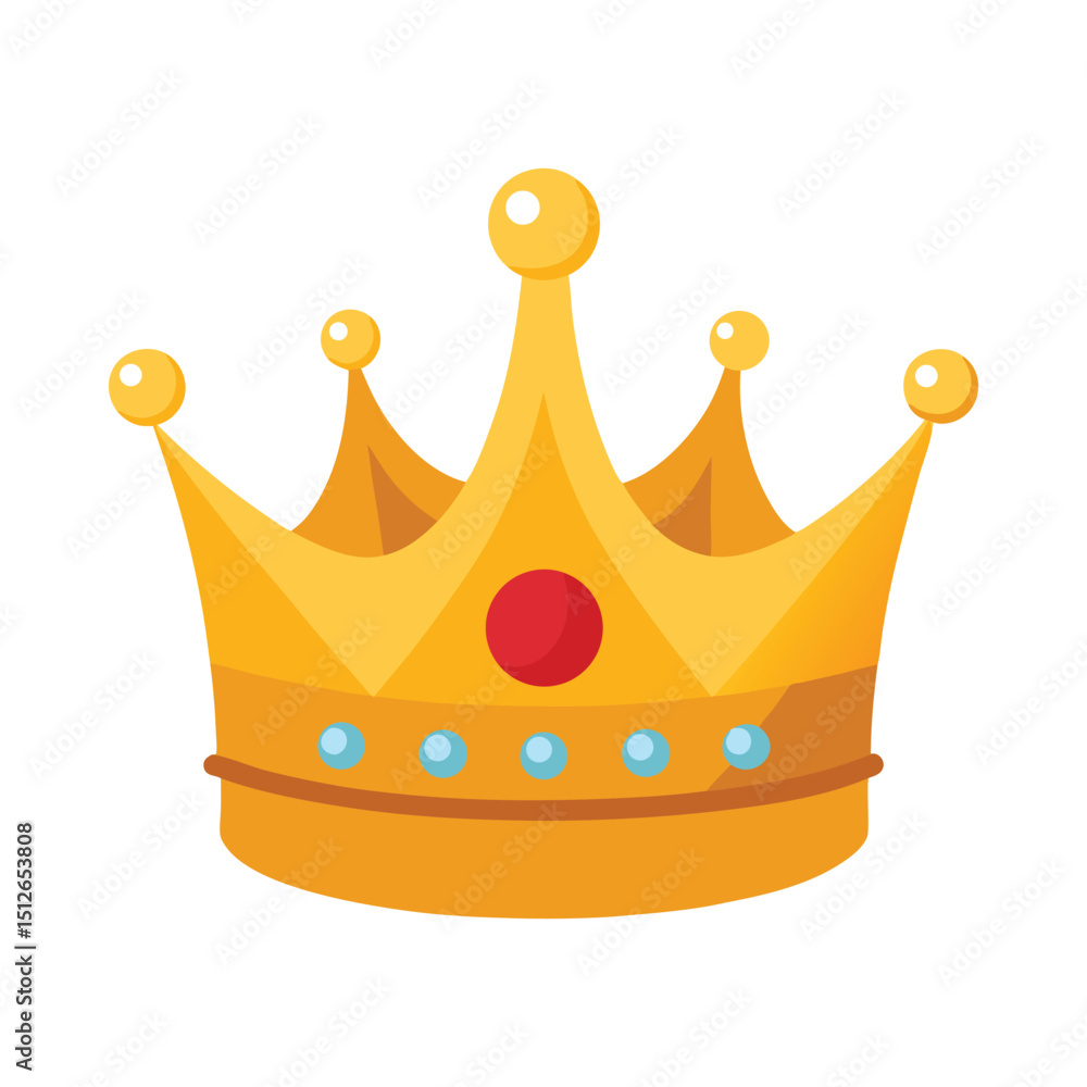 Golden crown with jewels vector on white background Golden crown with jewels vector on white background