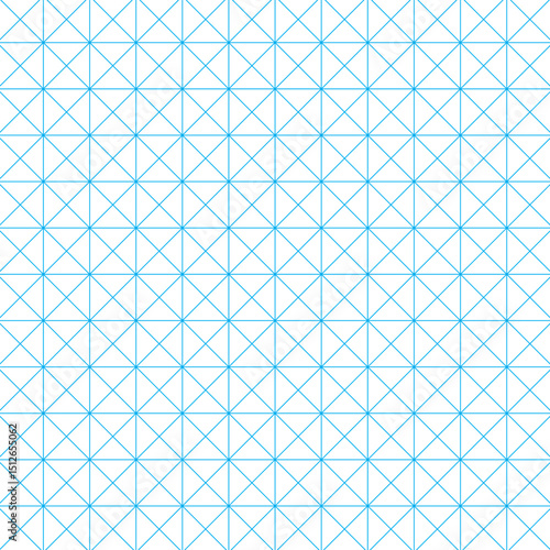 Template isometric grid seamless pattern. Blue isometric grid. Outline isometric graph template background. crisscross pattern on a white surface. Grid pattern background vector. 