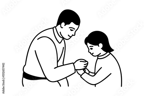 Father and daughter sharing a tender moment together love family bond
