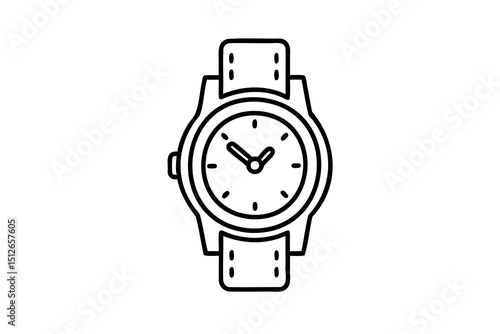Stylish wristwatch line art design fashion accessory timepiece