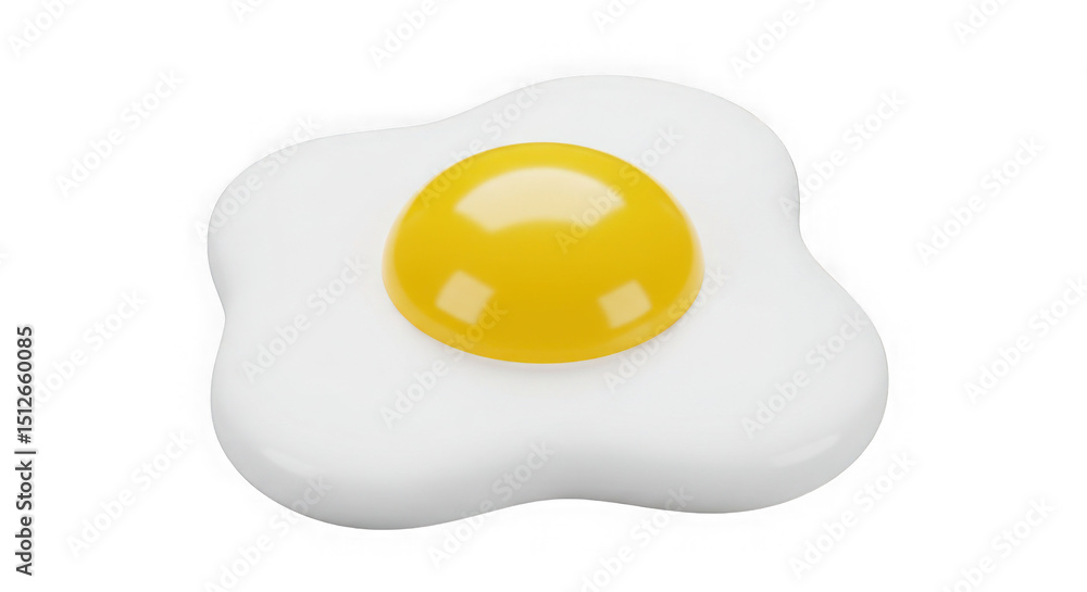 Fototapeta premium Perfect Sunny-Side Up Egg: A Vibrant Culinary Icon