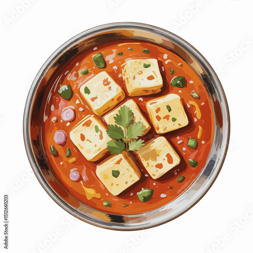 Paneer Butter Masala in Rich Tomato Gravy with Spices