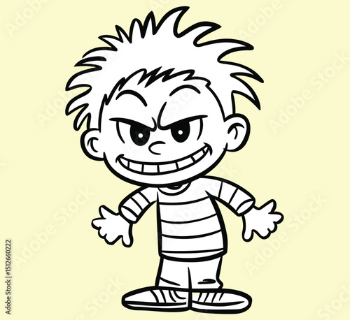 mischievous boy cartoon vector character 