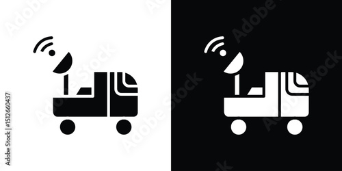 Broadcast van icon illustration. icon templates pack.