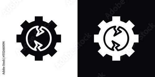 Broken gear icon illustration. icon templates pack.