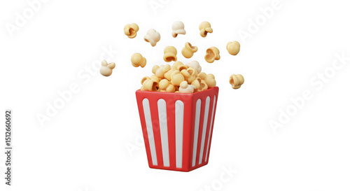 3D Render: Popcorn Explosion! Cinema Snack Delight