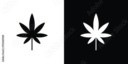 Cannabis leaf icon illustration. icon templates pack.