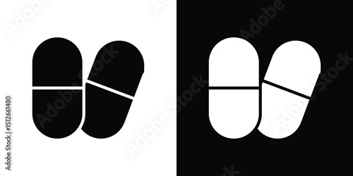 Capsule icon illustration. icon templates pack.