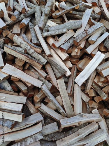 Chopped firewood, background, texture №009