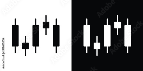 Chart candlestick icon illustration. icon templates pack.