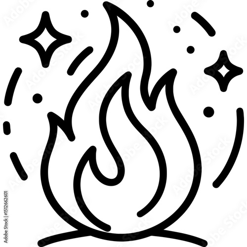 Mystic flame icon with arcane aura