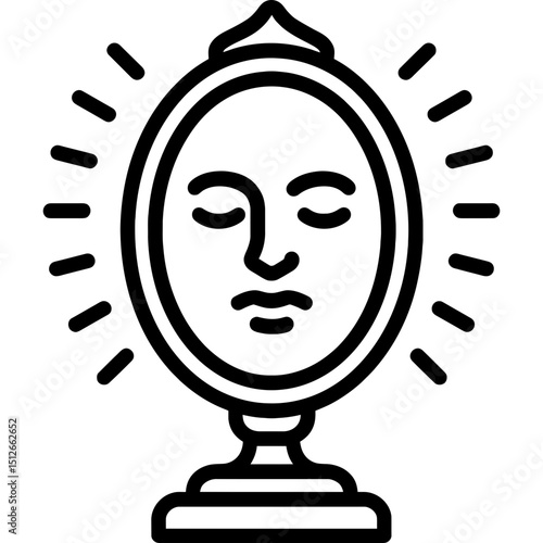 Minimalist talking mirror icon design