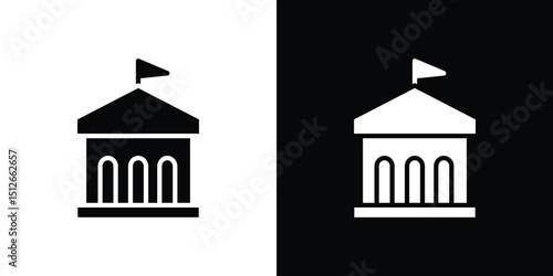 City hall building icon illustration. icon templates pack.