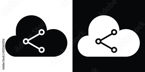Cloud share icon illustration. icon templates pack.