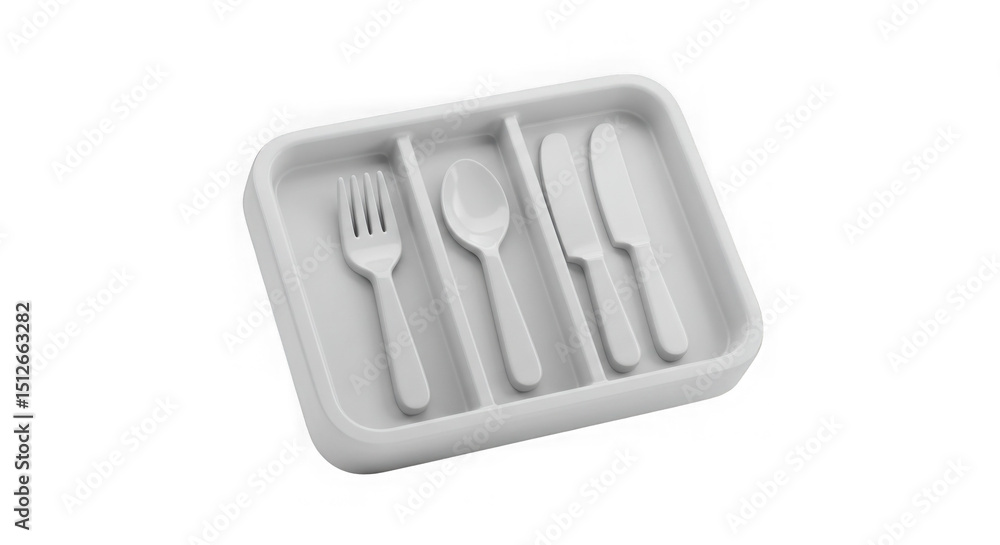 3d kitchen cutlery tray with slots for forks, spoons, and knives, durable plastic organizer for utensils, keeps kitchen drawers tidy and utensils easy to access, practical kitchen accessory for everyd 3d kitchen cutlery tray with slots for forks, spoons, and knives, durable plastic organizer for utensils, keeps kitchen drawers tidy and utensils easy to access, practical kitchen accessory for everyd