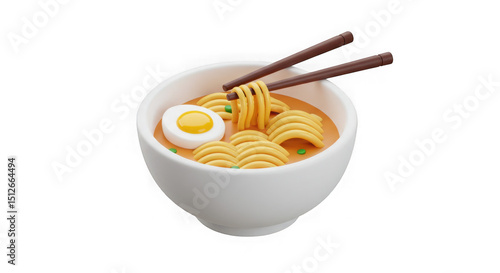 3D Render: Delicious Ramen Noodles – Asian Cuisine Bowl