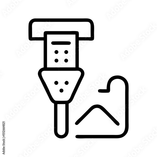 Soil scanner tool icon in minimalist line style  