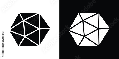 Dice d20 icon illustration. icon templates pack.