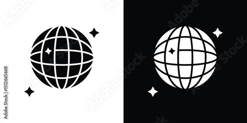 Disco ball icon illustration. icon templates pack.