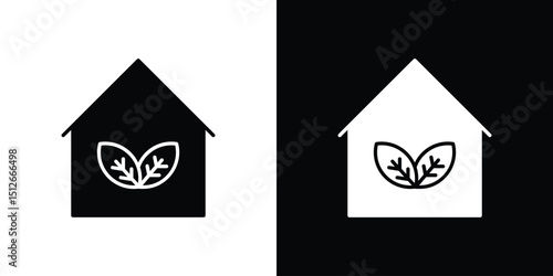 Eco house icon illustration. icon templates pack.