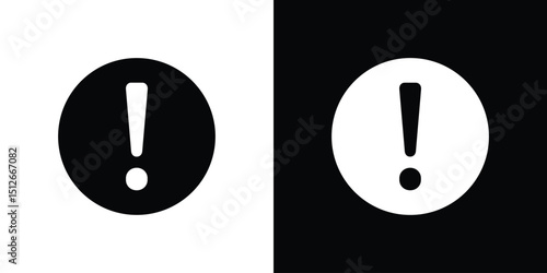 Exclamation button icon illustration. icon templates pack.