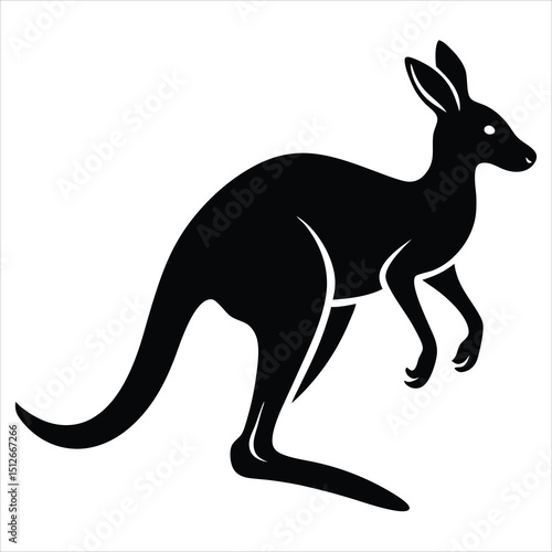 wallaby black silhouette icon vector 