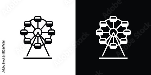 Ferris wheel icon illustration. icon templates pack.