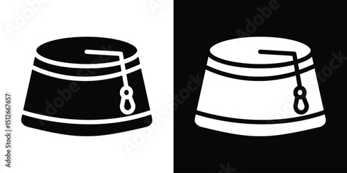 Fez hat icon illustration. icon templates pack.