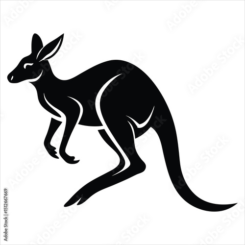 wallaby black silhouette icon vector 