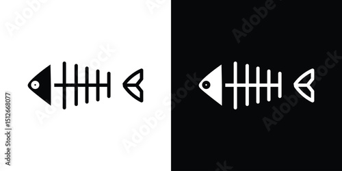 Fishbone icon illustration. icon templates pack.