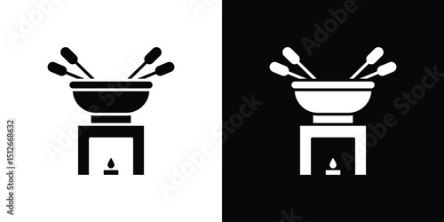 Fondue pot icon illustration. icon templates pack.