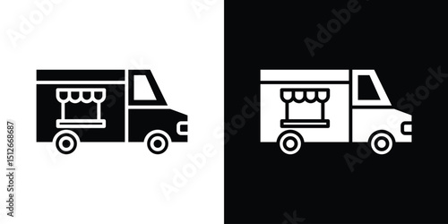 Food truck icon illustration. icon templates pack.