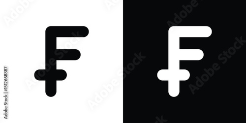 Franc sign icon illustration. icon templates pack.