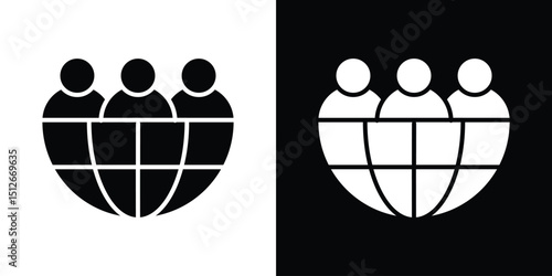 Global leadership icon illustration. icon templates pack.